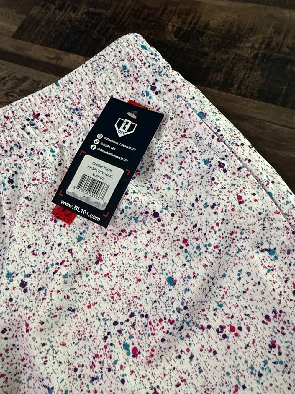 Athletic Speckle Print Men’s Shorts - Pink Multi - Picture 4 of 5